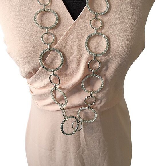 Circle Diamond Cut Chain Necklace Belt - Picture 1 of 7